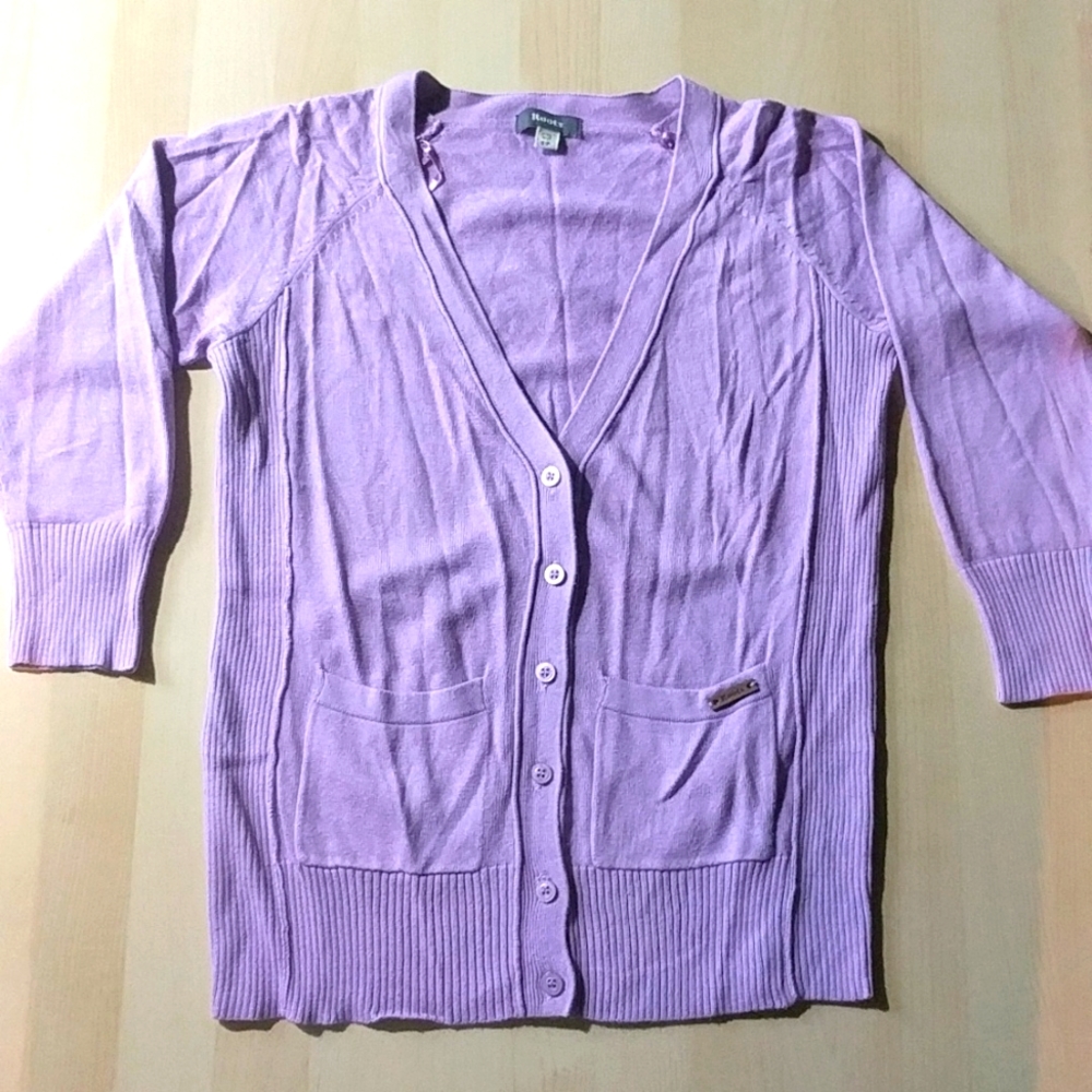 Roots Tank Top Purple 3 quarter length Sleeve Sweater
